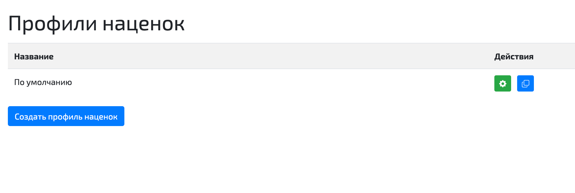Список профилей